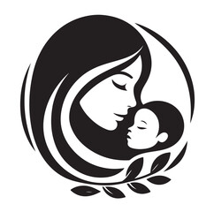 Mom and Baby logo design, Mom and baby  logo template.vector illustration