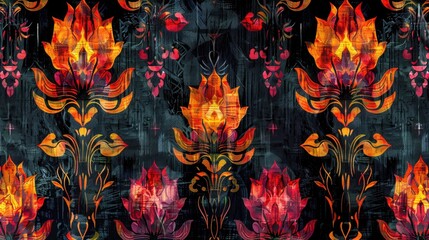 Unique Concepts and Floral Ikat Design with Digital Textile Bodar and Vibrant Patterns