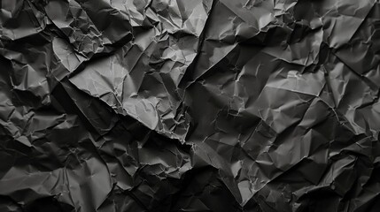 Crumpled dark paper background illustration generared by ai
