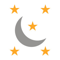 Night moon  Flat icon