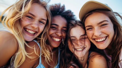 Obraz premium Friendship day. Happy friends. Illustration generated by ai