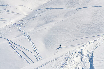 skier on the slopes of Myler Mountain Resort (Yeghipatrush, Armenia)