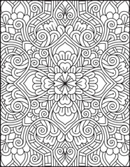Hand- Drawn Mandala Coloring Page | Mandala Coloring Page For Adults | Floral Mandala Coloring Page