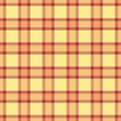 Tailor textile texture tartan, antique pattern fabric background. Picture seamless vector check plaid in red and orange colors.