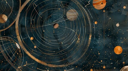 Obraz premium The image is an illustration of an antique celestial map