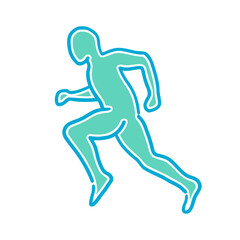 Runner outline simple line logo illustration