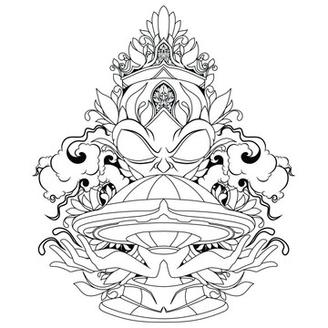 recommend clip art: Alien mandala line art