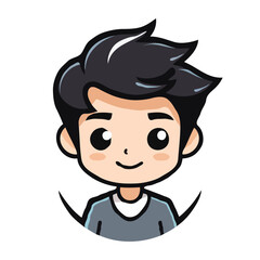 A cartoon of a boy with a shy face vector illustration