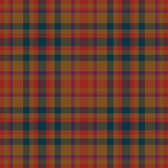 Plaid seamless pattern in red. Check fabric texture. Vector textile print.