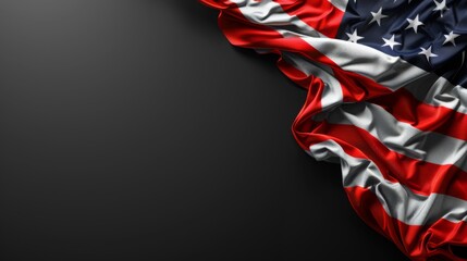 Dark background with usa flag. Illustration generated by ai