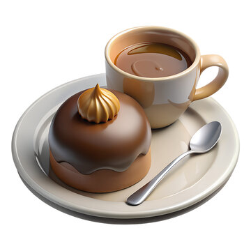 3d rener of A Mont Blanc dessert with chestnut cream