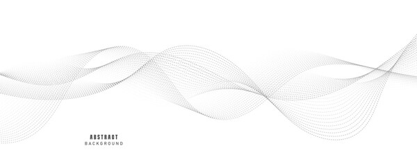 Abstract vector modern background with grey wavy lines and particles. EPS10