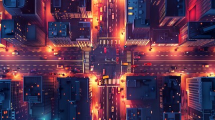 Obraz premium Night city landscape background illustration generated by ai