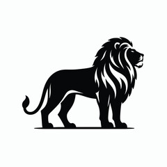 Lion Silhouette vector style with white background