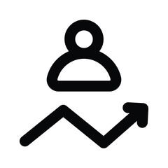 Check this beautifully designed icon of employee performance in trendy style, ready to use vector