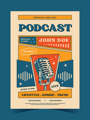 Retro Vintage Podcast Poster Template