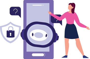 The girl is pointing at the robot on the mobile.