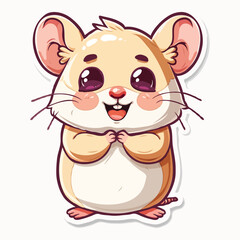 Cute Hamster sticker cartoon Illustration