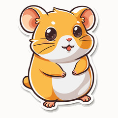 Cute Hamster sticker cartoon Vector
