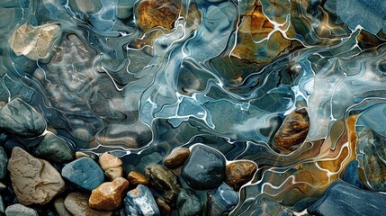 Natural Pattern of Water Waves and Stones in Nature