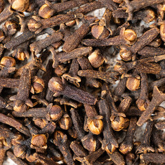 Dried clove spice, macro top view
