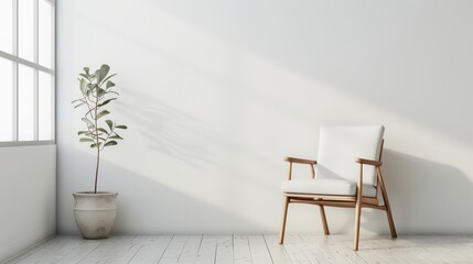 modern interior design room with blank wall, empty wall mockup with minimalistic interior, modern interior, trendy interior design