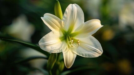 Close up of a white flower in the garden