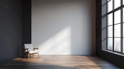 modern interior design room with blank wall, empty wall mockup with minimalistic interior, modern interior, trendy interior design