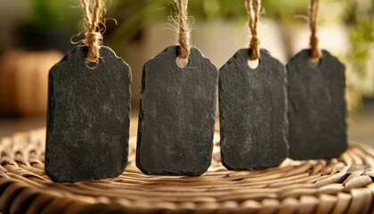 Collection of realistic blank price tag coupons for black friday sale decoration