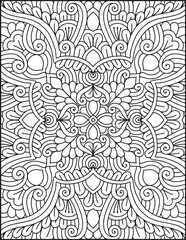 Hand- Drawn Mandala Coloring Page | Mandala Coloring Page For Adults | Floral Mandala Coloring Page