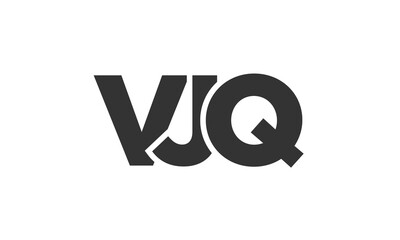 VJQ logo design template with strong and modern bold text. Initial based vector logotype featuring simple and minimal typography. Trendy company identity.
