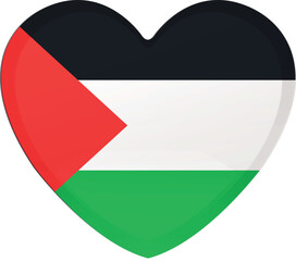 Palestine heart shape flag icon