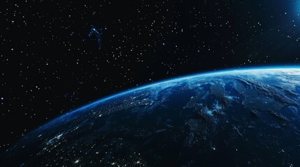 Obraz premium Planet earth. City lights in the night. Top view. illustration generated by ai