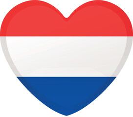 Netherlands heart shape flag icon