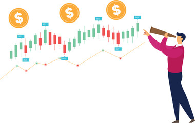 The boy is looking through the spyglass.