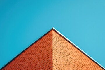 red brick building on blue sky background