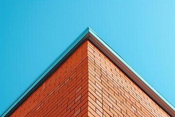 red brick building on blue sky background