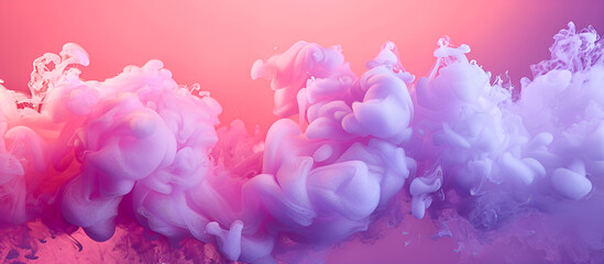 Obraz premium Smooth transitions between different colors, such as blue to purple or orange to pink. A variety of vibrant smoke emerges from the water surface