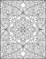 Hand- Drawn Mandala Coloring Page | Mandala Coloring Page For Adults | Floral Mandala Coloring Page