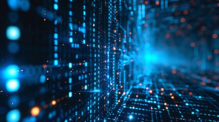 Obraz premium Big data background for digital information technology. AI generative