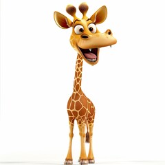 Obraz premium Smiling Cartoon Giraffe Illustration