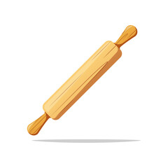 Wooden rolling pin vector isolated on white background.