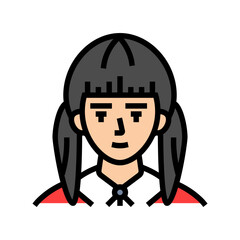 avatar japanese school girl color icon vector. avatar japanese school girl sign. isolated symbol illustration