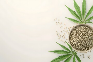 Flat lay. Hemp seeds benefits