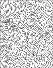 Hand- Drawn Mandala Coloring Page | Mandala Coloring Page For Adults | Floral Mandala Coloring Page