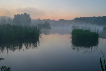 misty morning on the river