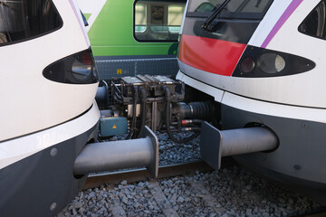 Train buffers on a railway vehicle in Finland
