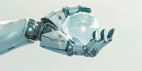 Fototapeta premium High-Tech Robot Arm with Luminous Orb