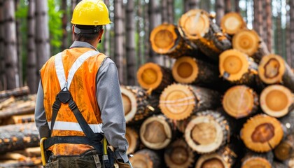 Sawmill laborer poster featuring a spacious area for adding text to enhance creative designs