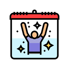 happiness international day color icon vector. happiness international day sign. isolated symbol illustration